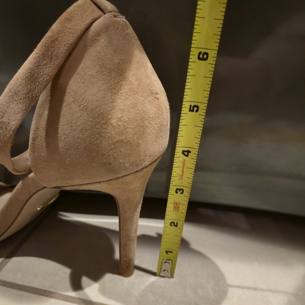 Ralph Lauren Stiletto Heel Ankle Strap Tarah Allie Gwen 9 Suede Classy Wedding - Picture 6 of 16